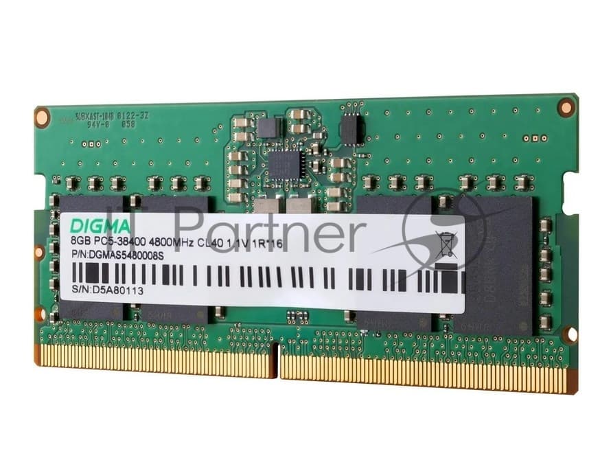 Оперативная память Digma, DDR5, 8GB (1x8GB), 4800MHz, CL40, SO-DIMM