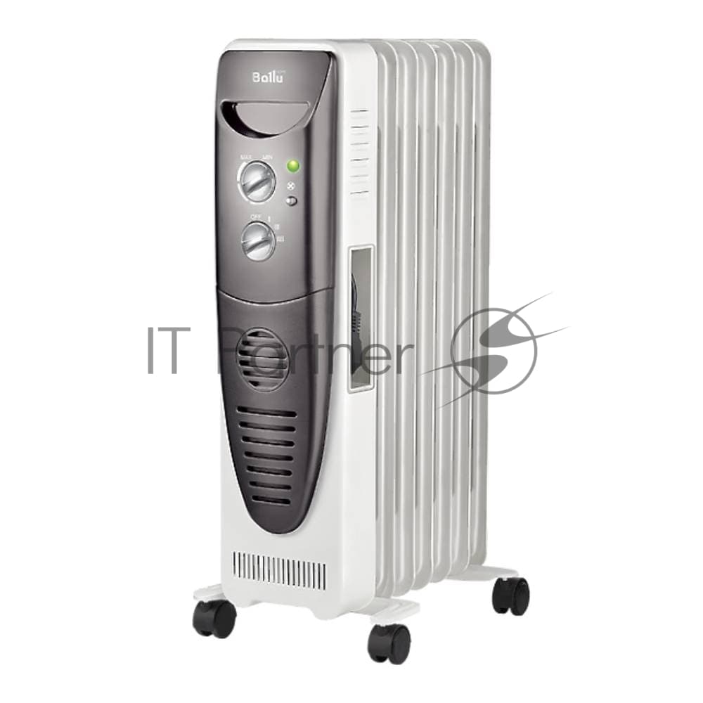 Обогреватель масляный Ballu Turbo BOH/TB- 07FH 1500 (7 секций), белый, 1500 Вт, 24 м2, механический термостат