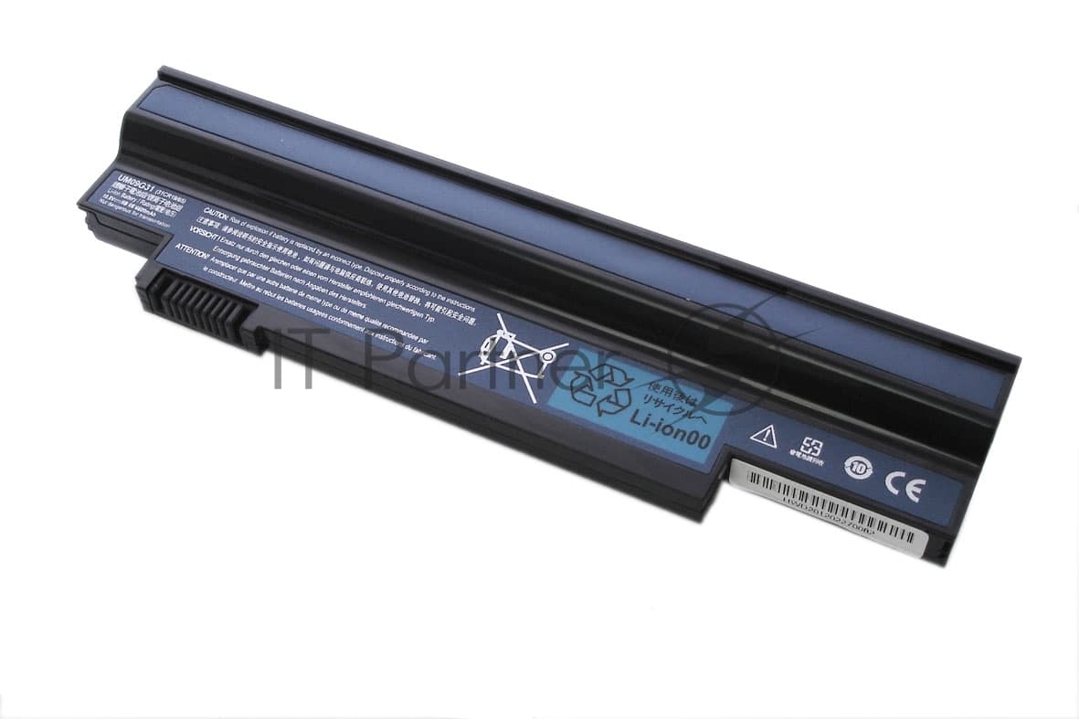 Аккумуляторная батарея для ноутбука Acer Aspire one 532h 533h eMachines350 10.8V 6600mah OEM, черный