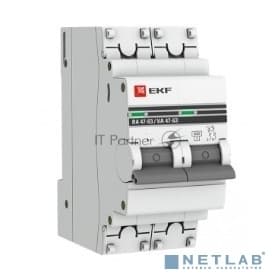 Выключатель автоматический модульный 2п C 20А 4.5кА ВА 47-63 PROxima EKF mcb4763-2-20C-pro