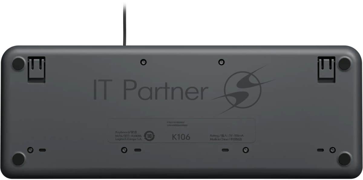 Клавиатура Logitech K106 проводная, USB Type-A, чёрный