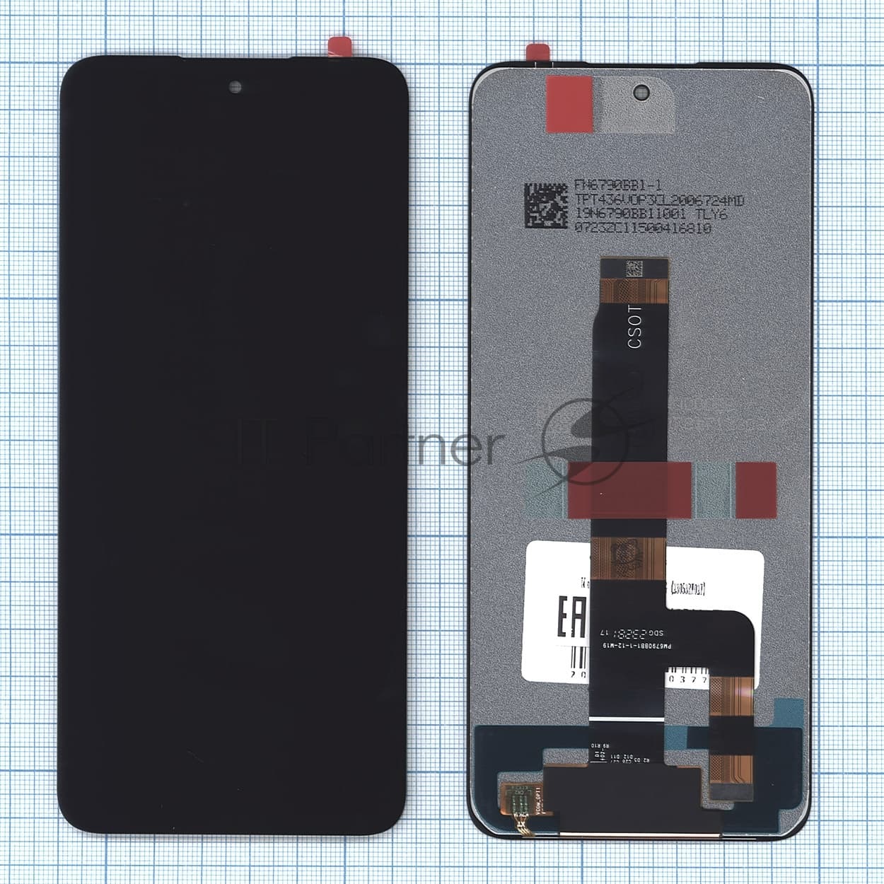 Дисплей (модуль) для Xiaomi Redmi 12 4G (23053RN02Y) в сборе с тачскрином черный