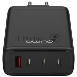 Сетевое зарядное устройство Qumo Energy Charger GaN PD 100 Вт, USB-A + 3 USB Type-C, (0100), черный