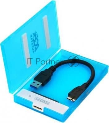 Внешний корпус 2.5" SATA HDD/SSD AgeStar 3UBCP1-6G (BLUE) USB 3.0, пластик, синий, безвинтовая конструкция