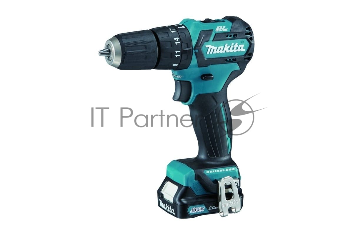 Дрель-шуруповерт Makita HP332DWAE, 10.8 В, 2 Ач, 35 Нм, бесщеточный, ударный