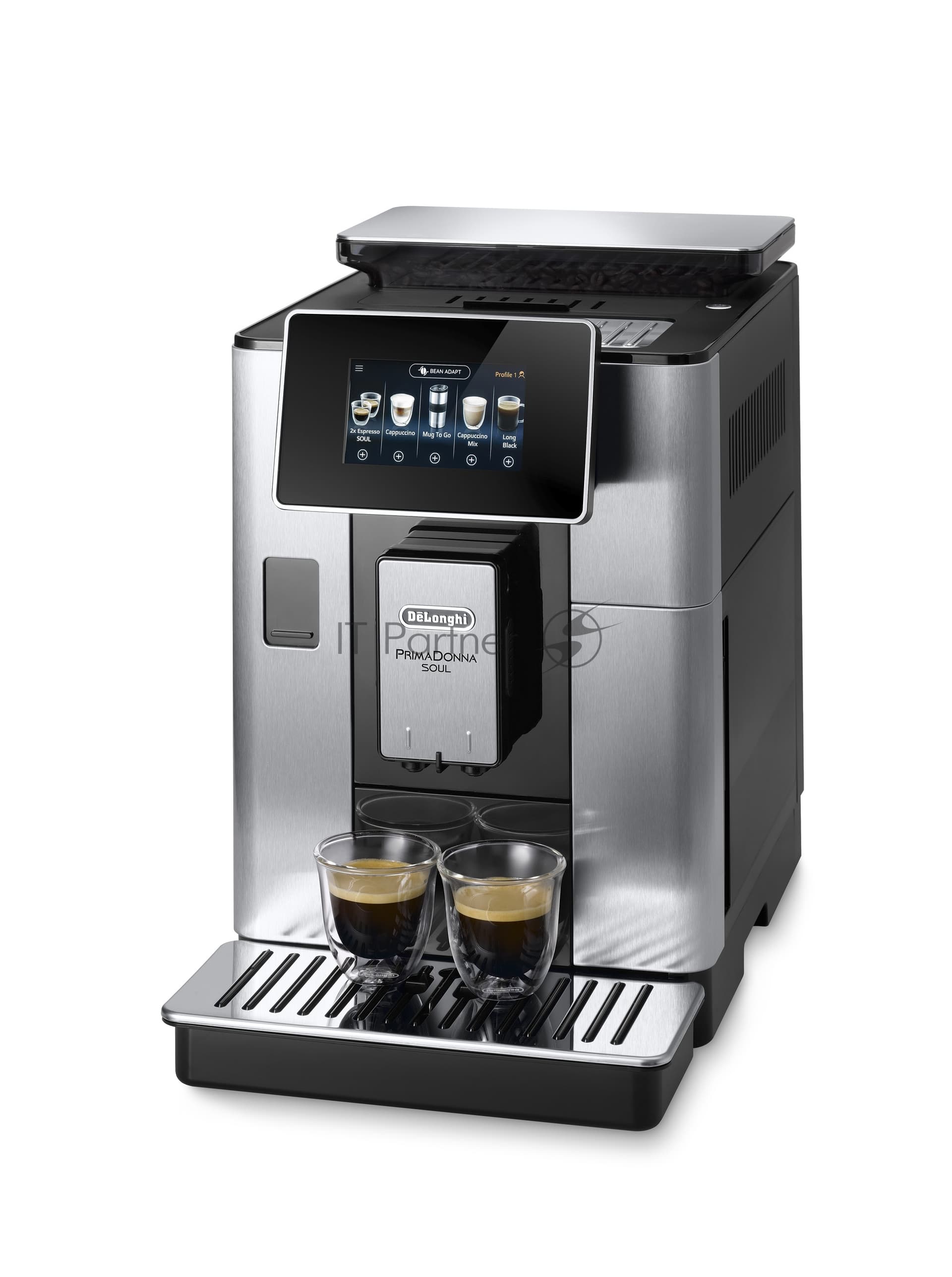 Кофемашина автоматическая DeLonghi ECAM610.74.MB черный/серебристый, исп. кофе - зерновой/молотый, 2.2 л, 1450 Вт, 19 Бар.