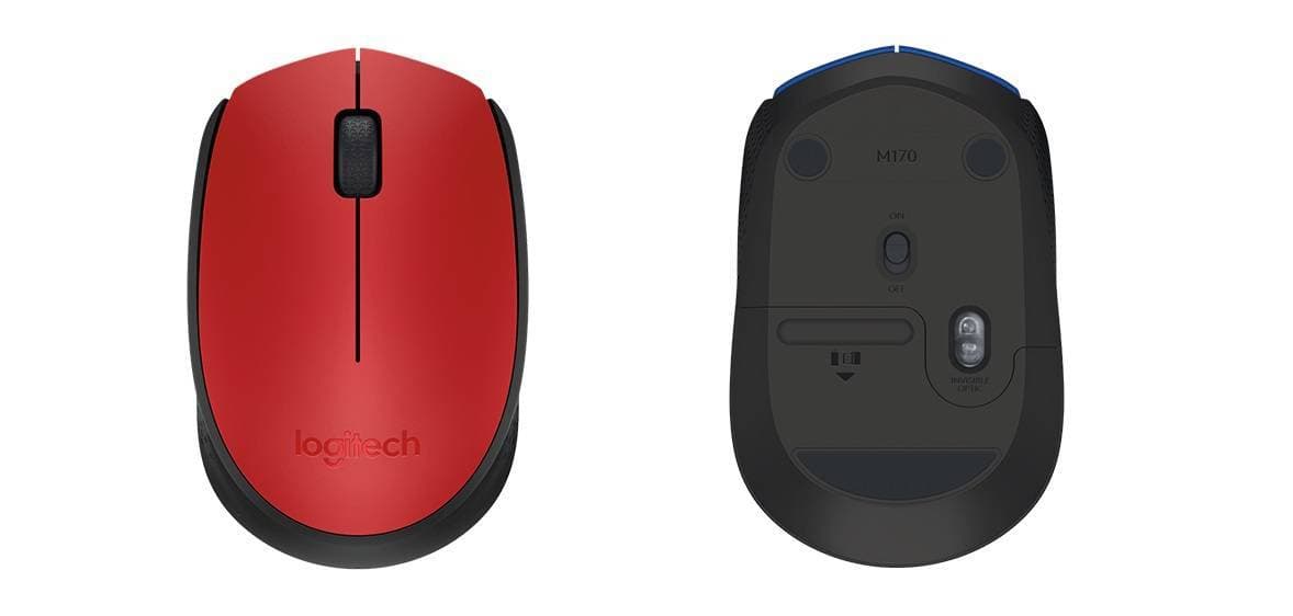 Logitech M171 Red Мышь беспроводная, оптическая светодиодная, радиоканал 10 м, 1xAA, красный.