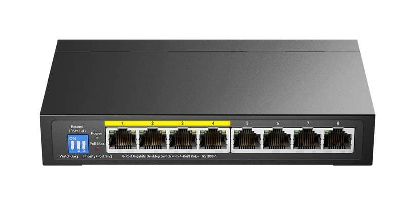 GS1008P - Коммутатор Cudy GS1008P (8 x 1Gbit RJ45 (4 x PoE + 4 x Uplink), Unmanaged, 60W)