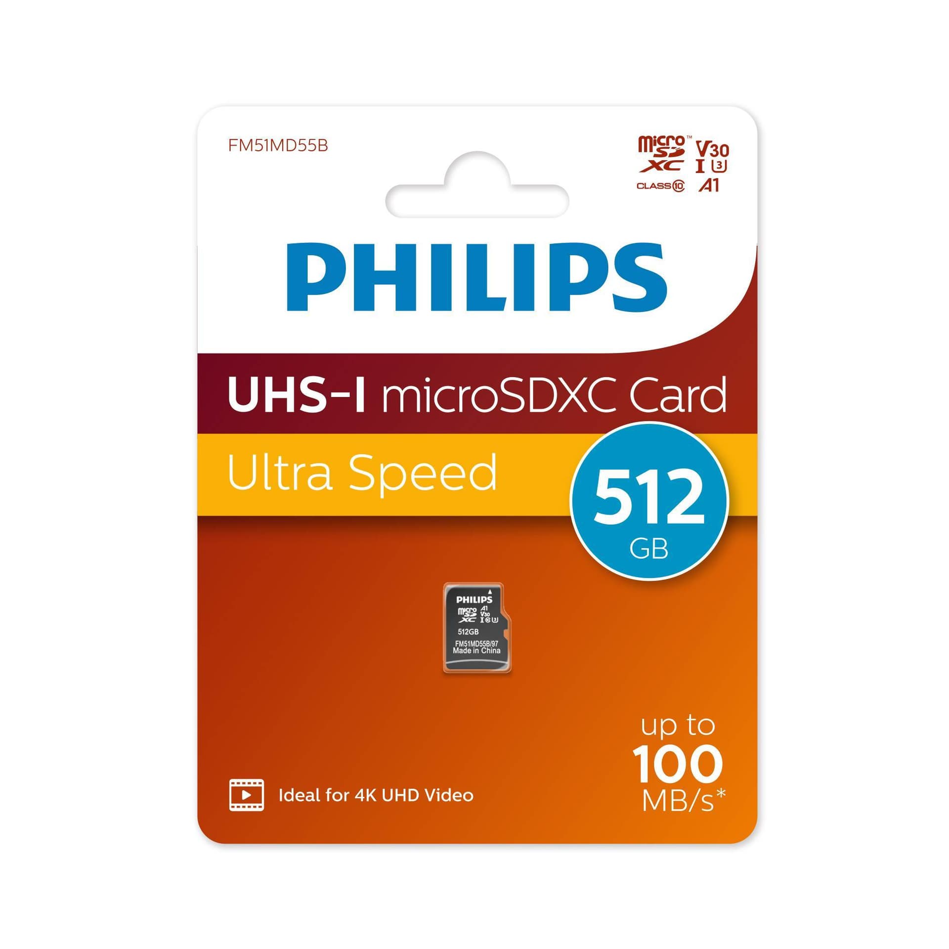 Philips Карта памяти FM51MD55B/97 512GB microSD UHS-I U3 V30