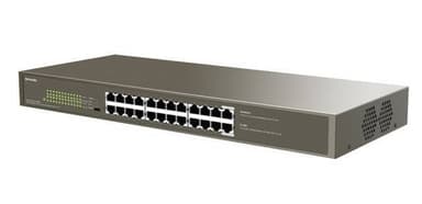 Tenda TEG1124P-24-250W Коммутатор неуправляемый PoE, 24 порта, 24x1 Гбит/с, PoE 24х30 Вт (до 225Вт), установка в стойку