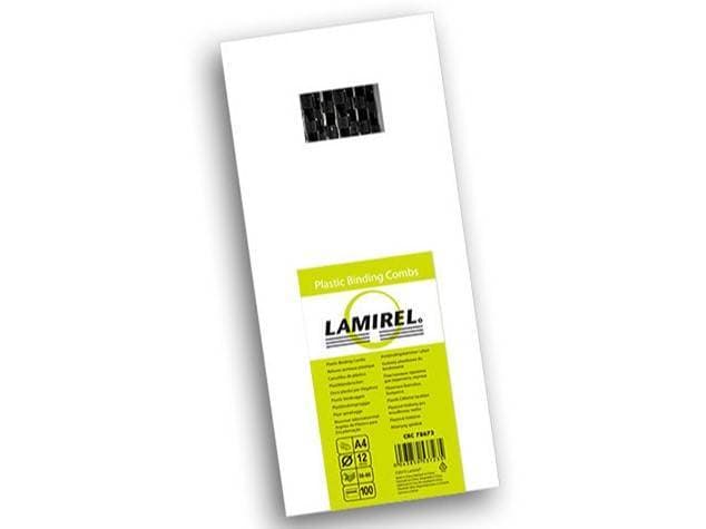 Lamirel Пружины для переплета пластиковые, 12 мм. Цвет: черный, 100 шт в упаковке.