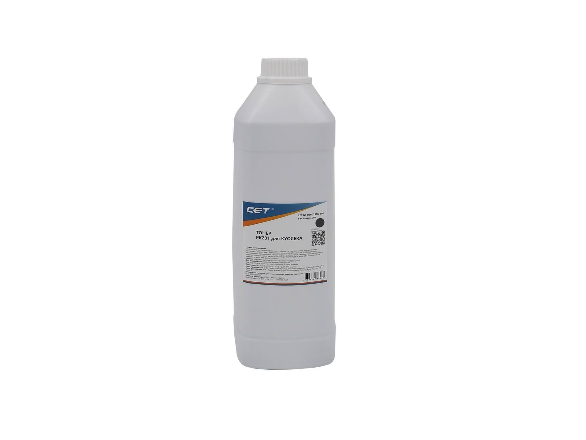 Тонер CET OSP0231K-500 PK231 для Kyocera ECOSYS M8124cidn/8130cidn (Japan) черный, 500г/бут, (унив.)