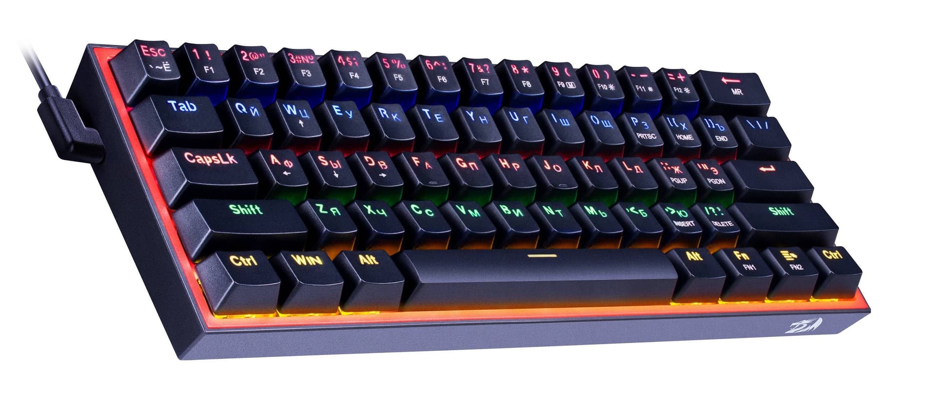 Redragon Механическая клавиатура Fizz RU,радужн,черный,61кн