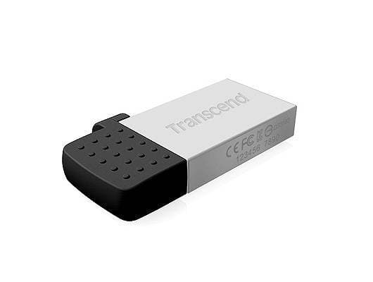 Флеш накопитель 16GB Transcend JetFlash 380, USB 2.0, OTG,металл серебро