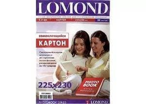 Картон LOMOND самоклеящийся двухсторонний 225х 230мм 170 г/м2 20л