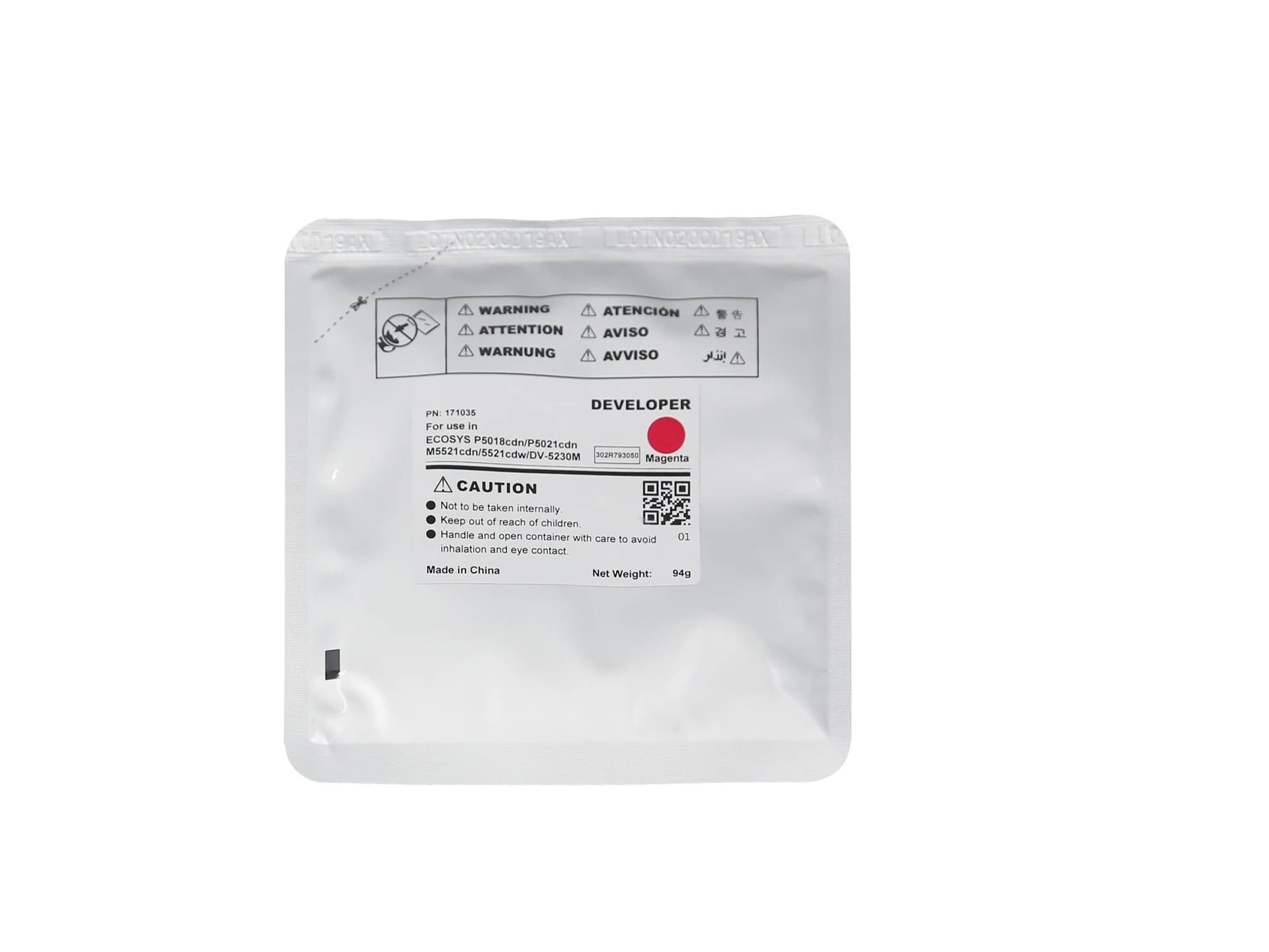 -/ Девелопер DV-5230M для KYOCERA ECOSYS M5521cdn/P5021cdn/M5526cdw (CET) Magenta, 94г, 100000 стр.
