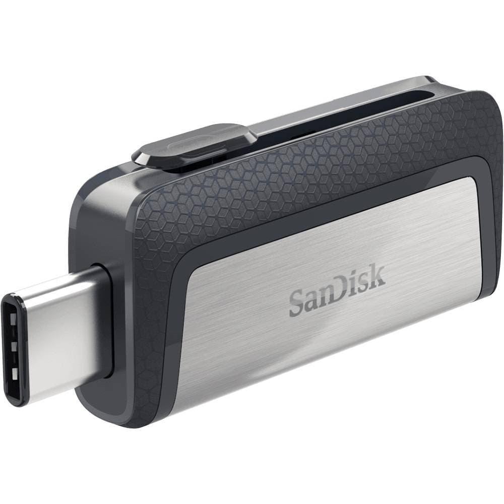 Флешка USB Sandisk DDC2 Ultra Dual (SDDDC2-032G-G46), 32Gb, USB 3.0/USB 3.1 Type C, R/W 150/30, серый/черный
