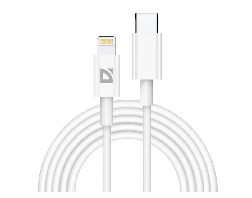 Defender USB кабель F182 TypeC-Lightning 2м, 20Вт, PD, TPE,белый, пакет