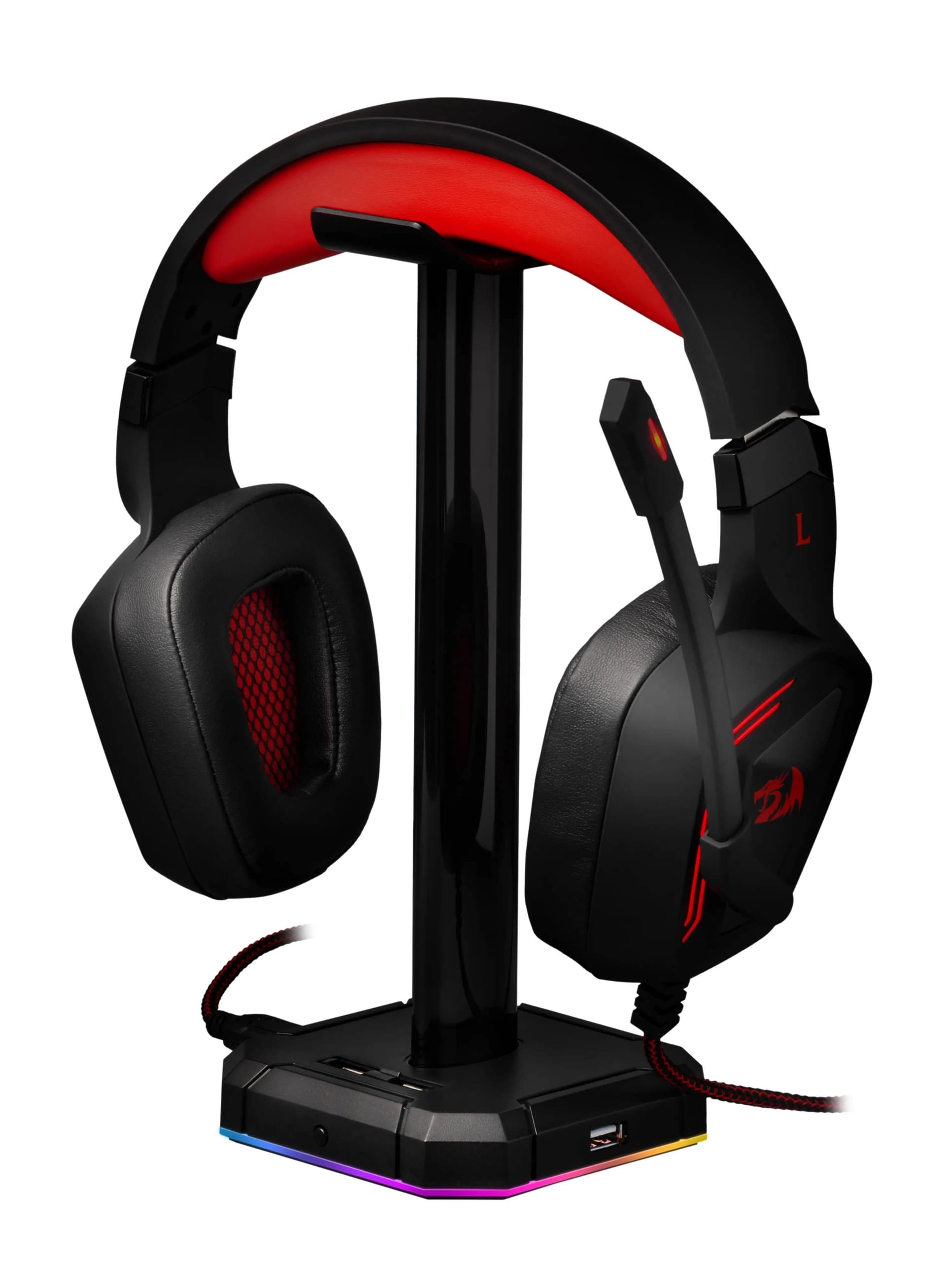 Redragon Подставка для наушников Scepter Pro 4 порта USB, подстветка