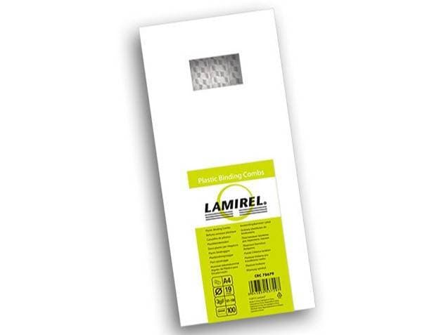 Lamirel Пружины для переплета пластиковые, 19 мм. Цвет: белый, 100 шт в упаковке.