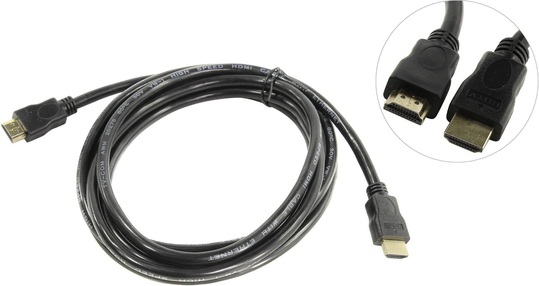 Кабель цифровой TV-COM HDMI19M to HDMI19M, V1.4+3D, 3m