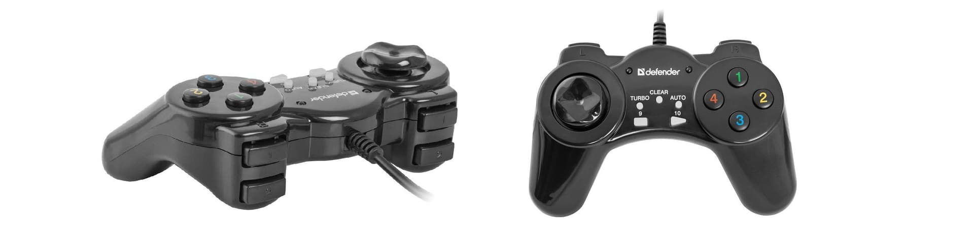 Defender Геймпад Vortex USB, 13 кнопок, кнопки Turbo/Clear/Auto, ПК (Dinput), 8-позиционный D-Pad, 1,5 м.