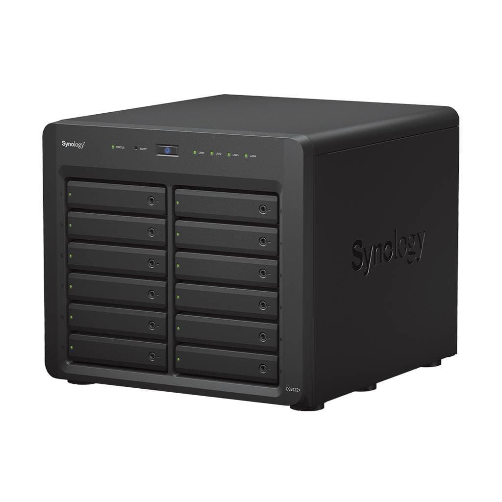 Synology DS2422+ Сетевое хранилище 12x2.5"/3.5" SATA, AMD Ryzen V1500B/4x2.2GHz, 4GB DDR4, 4x1 Гбит/с, 2xUSB