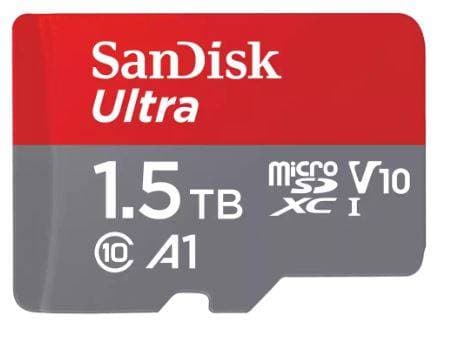 Флеш карта microSDXC 1,5TB SanDisk Ultra Class 10, UHS-I, R 150 МБ/с, адаптер