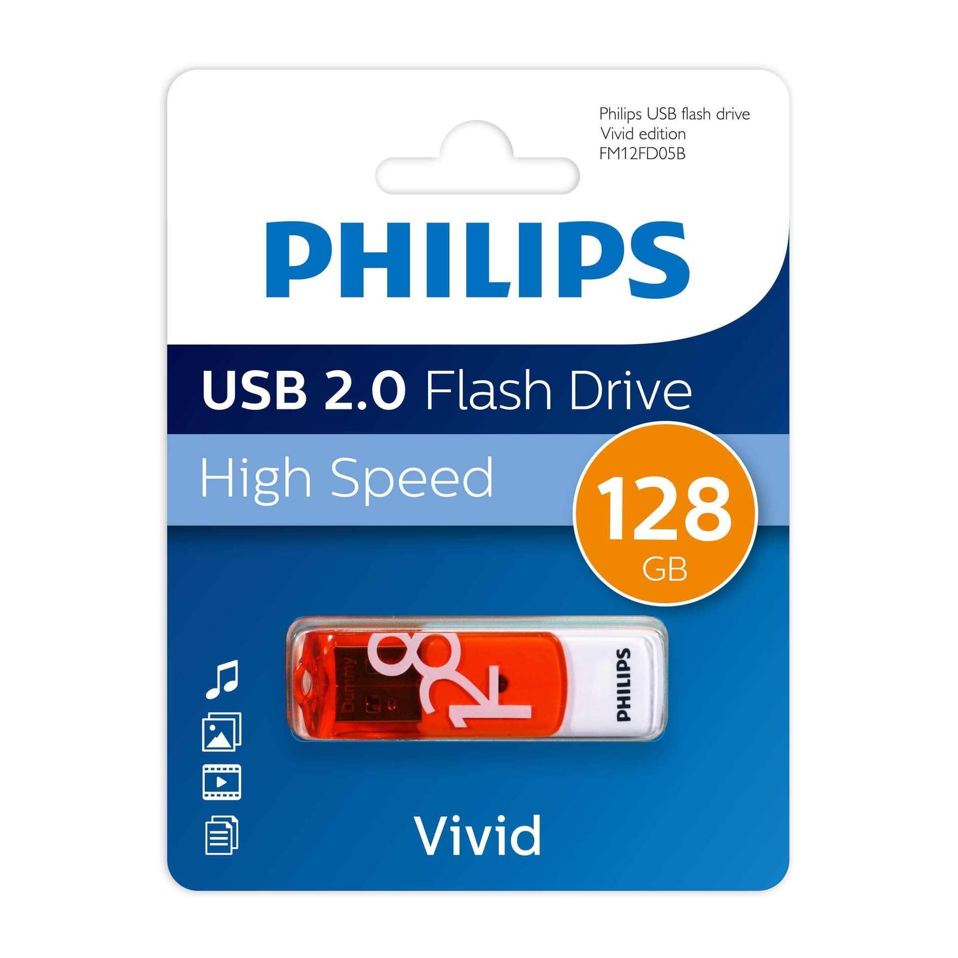 PHILIPS USB Drive 128GB VIVID2.0, USB 2.0 FM12FD05B/97