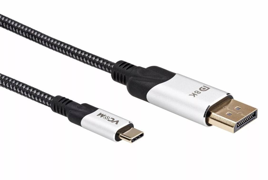 Кабель-адаптер VCOM USB 3.1 Type-Cm --> DP(m) 8K@60Hz, 1,5 м, Alumi Shell
