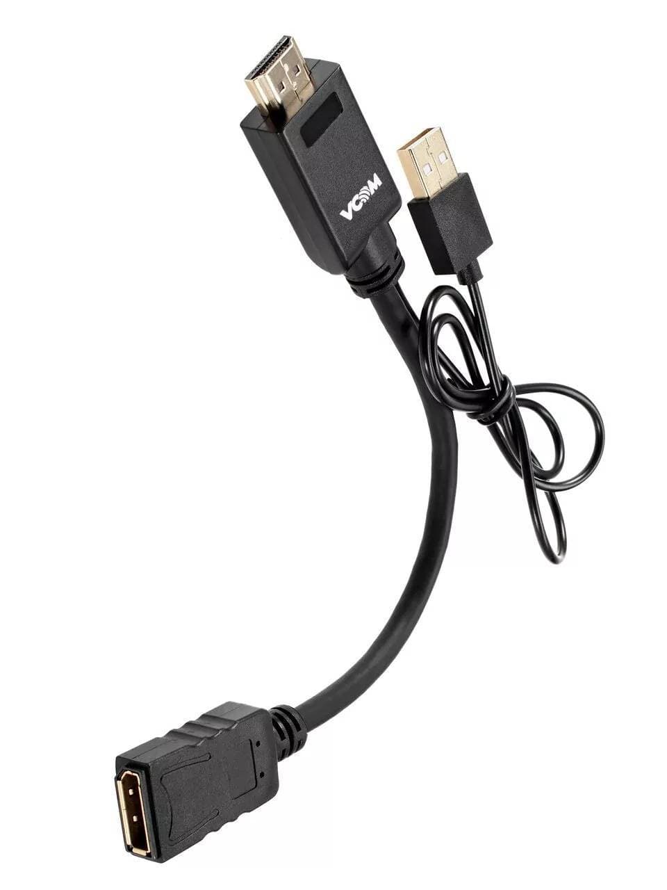 Кабель-переходник/ Кабель-переходник HDMI(M) +USB---> DP(F) 0.15m 4K*60Hz VCOM<CG599E>