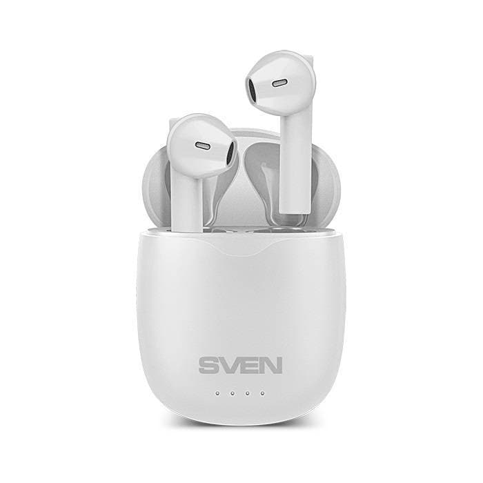 SVEN Наушники беспроводные внутриканальные с микрофоном E-727BT, белый (Bluetooth, TWS)