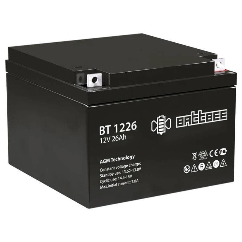 Аккумуляторная батарея Delta (Battbee BT) BT 1226 12В/26Ач, клемма Болт + гайка Ø 5,5 мм (166х175х125мм (125мм); кг; Сро