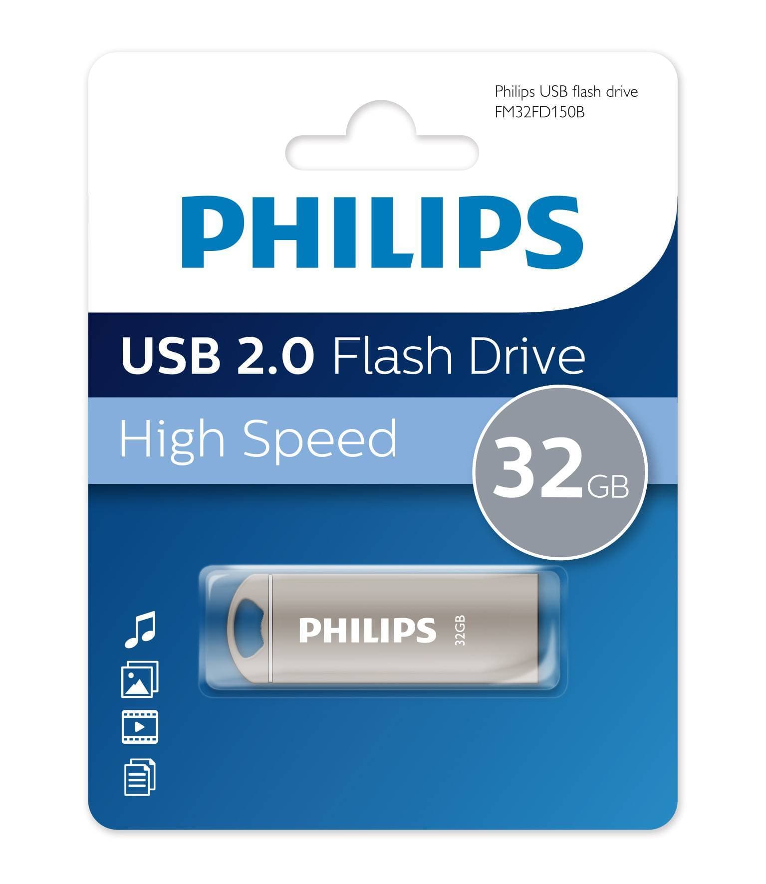 Флешка USB 32Gb PHILIPS IRON 2.0 32Gb, USB 2.0