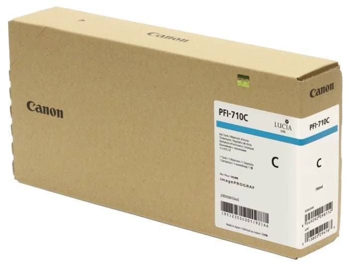Картридж струйный Canon PFI-710 C 2355C001 голубой (700 мл) для Canon TX-2000/TX-3000/TX-4000