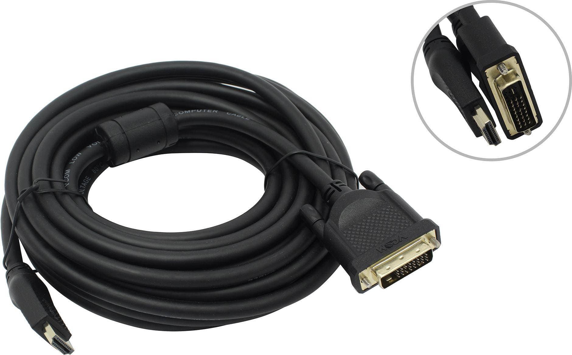 Кабель HDMI AM/DVI(24+1)M, 7.5м, CU, 1080P@60Hz, 2F, VCOM <CG484GD-7.5M>