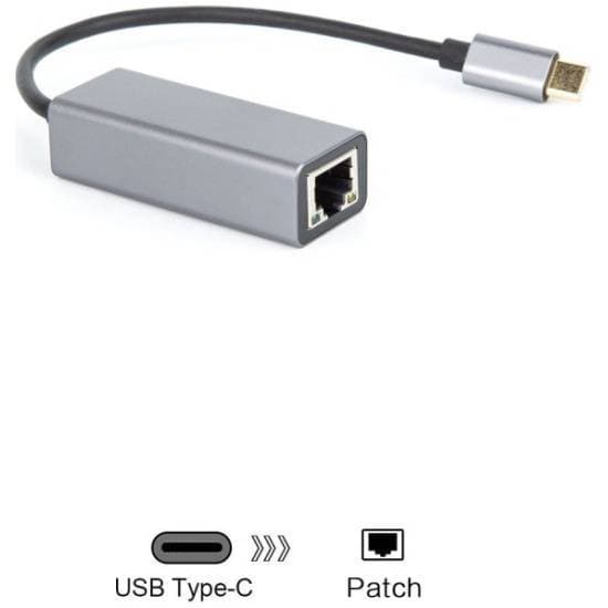 Кабель-переходник USB 3.1 Type-C -->RJ-45 1000Mbps Ethernet, Aluminum Shell, 0.15м VCOM DU320M