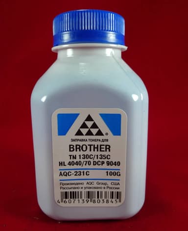 Тонер Brother TN 130C/135C HL 4040/50/70/DCP 9040 Cyan (фл. 100г) AQC-США фас.Россия