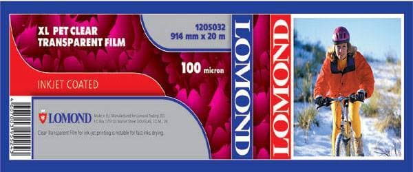 Плёнка LOMOND Pet Clear Film прозрачная 914мм х 20м 100 мкм втулка 2"/50,8мм