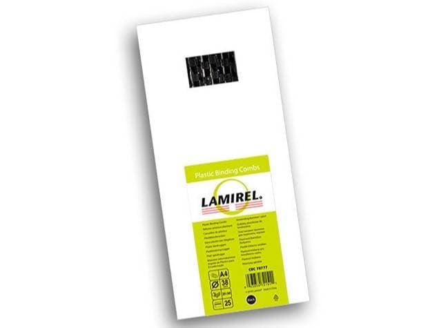 Lamirel Пружины для переплета пластиковые, 38 мм. Цвет: черный, 25 шт в упаковке.