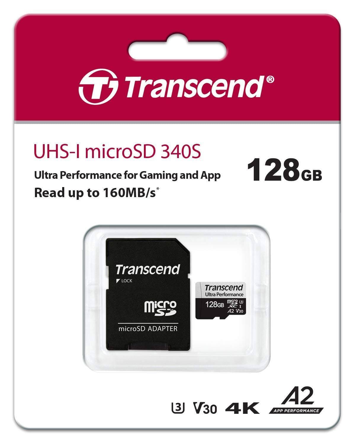 Флеш карта Transcend 128Gb UHS-I U3 мicroSD w/ adapter A2 Ultra Performance R/W:160/125 Mb/s