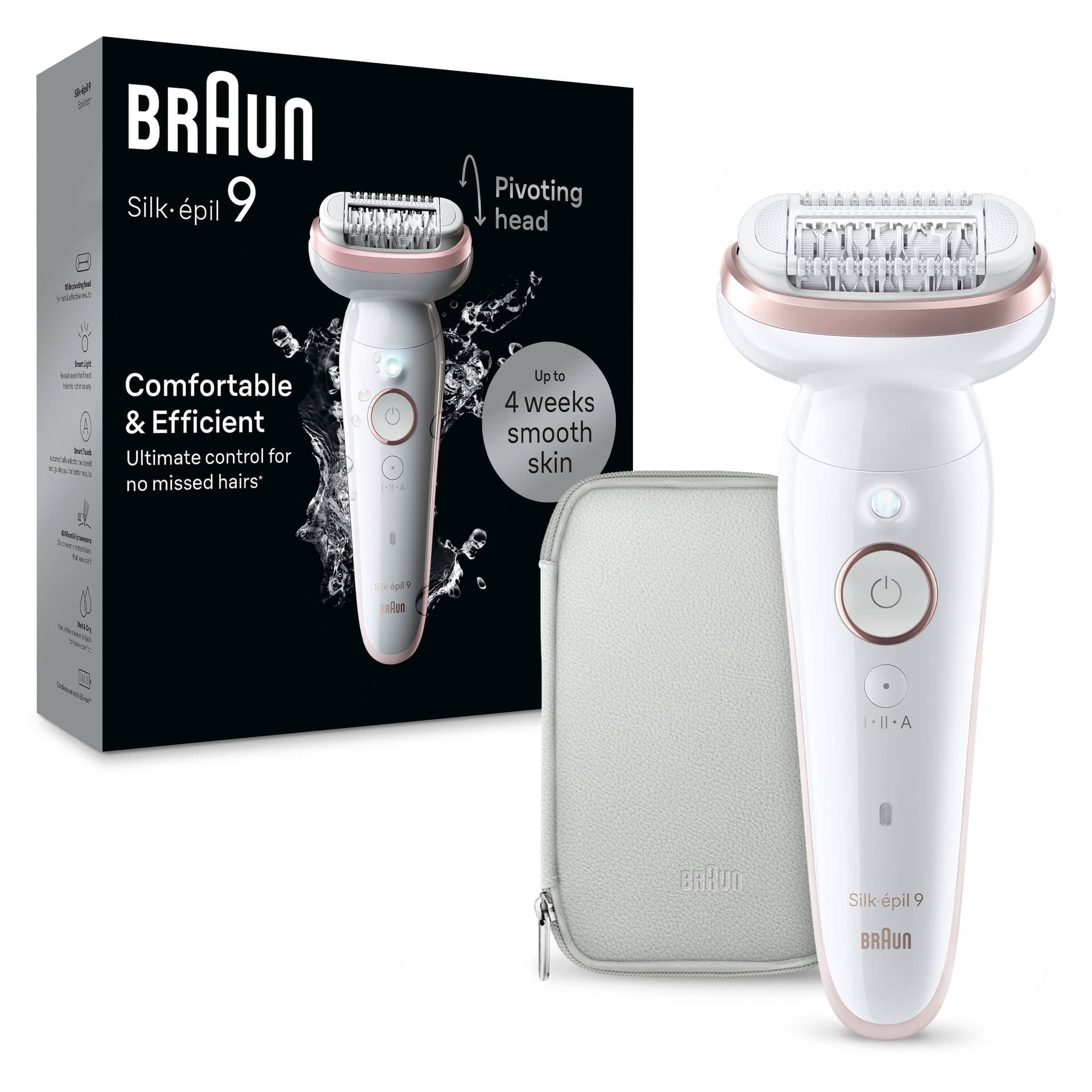 Braun Эпилятор S9 SES 9-000 Flamingo SmartTouch тип 5380 белый/розовый с косметичкой