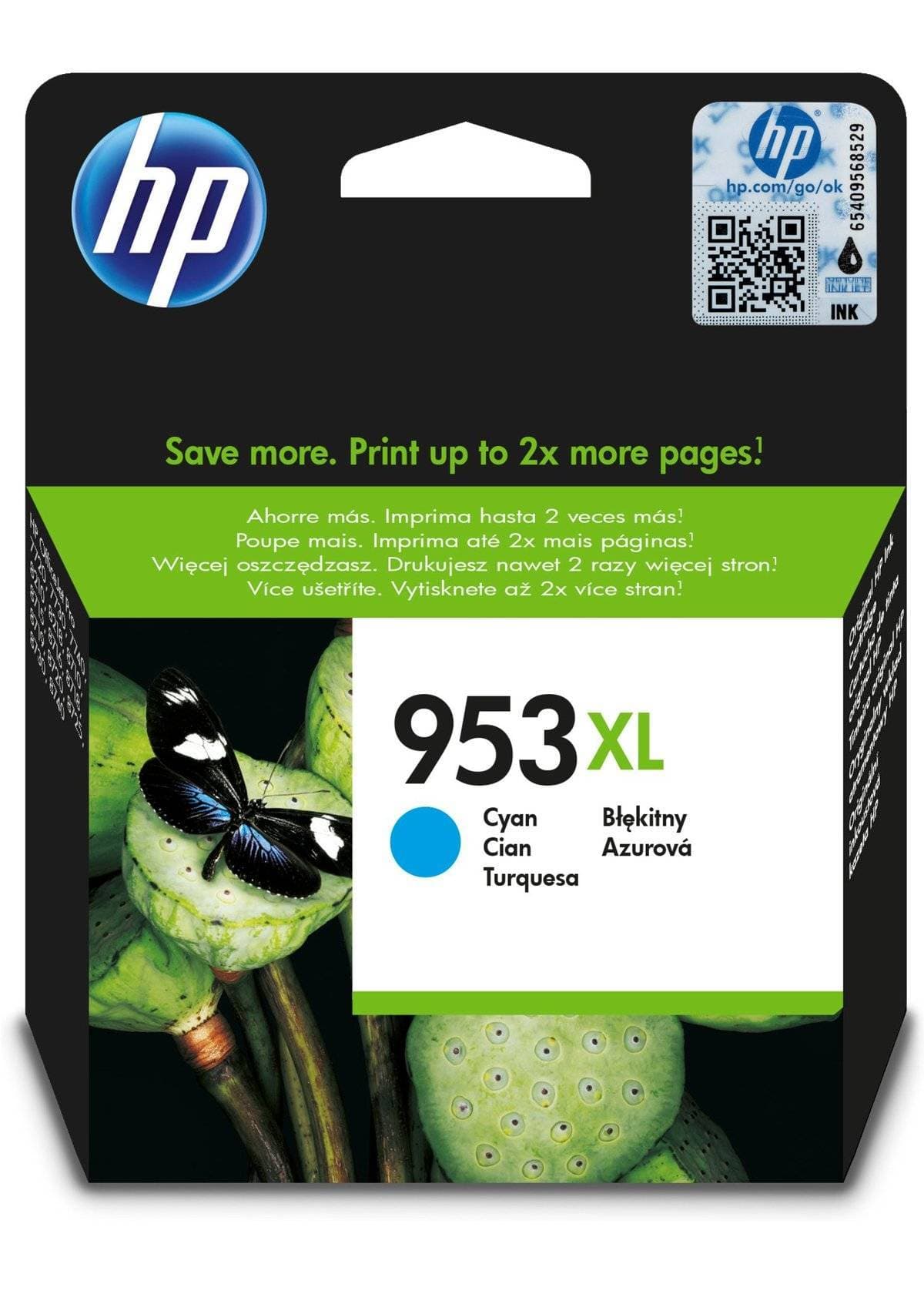 Картридж HP 953XL струйный голубой увеличенной емкости (1450 стр)