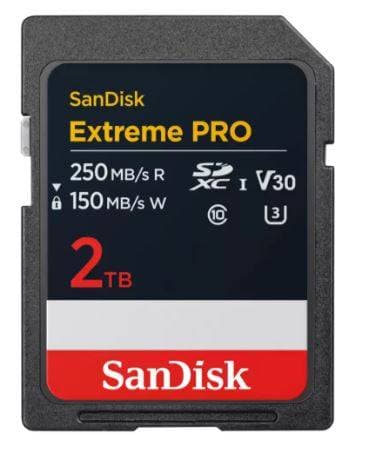 Флешка USB SDXC 2Tb SanDisk Extreme Pro UHS-I Class 3 (U3) V30 200/140 Mb/s SDSDXXD-2T00-GN4IN