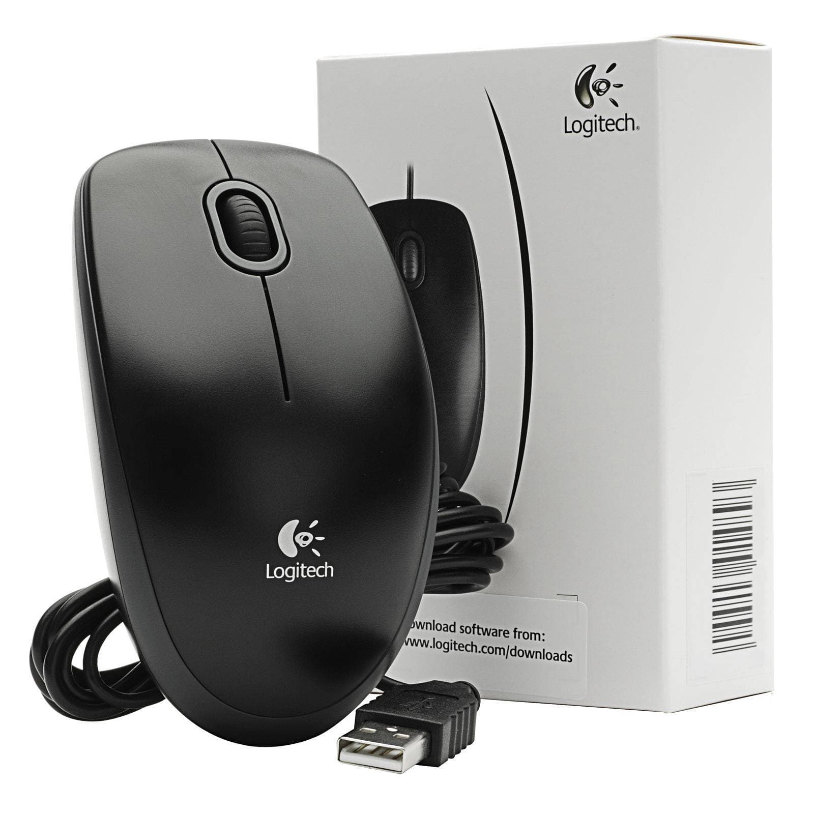 Logitech B100 Мышь проводная, оптическая, 1000 dpi, USB, кабель 1,8 м, чёрный.