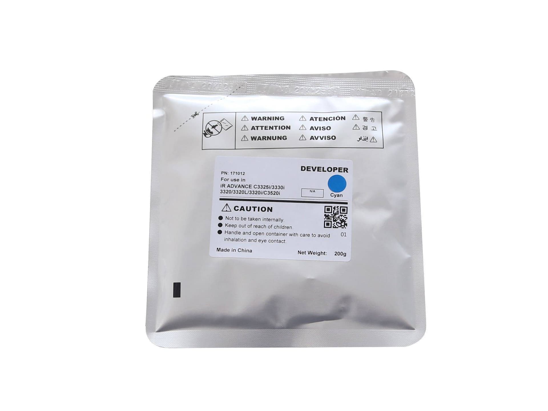 Девелопер для CANON iR ADVANCE C3320/3325i/3330/3525i/3530i CET Cyan, 200г, 240000 стр., CET171012