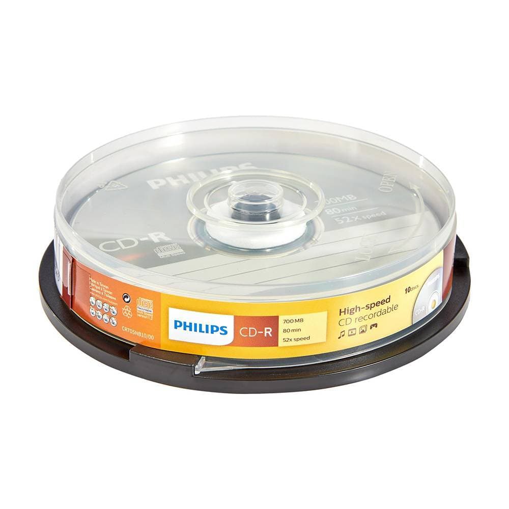 Диск CD-R Philips 700Mb 52x Cake Box (10шт) (CR7D5SB10/97)