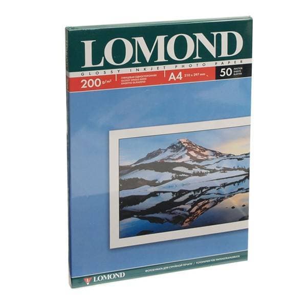 Фотобумага Lomond 0102020 A4/200г/м2/50л./белый глянцевое для струйной печати