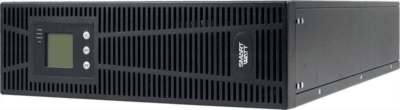Источник бесперебойного питания SMARTWATT ИБП онлайн, 10000/9000 ВА/Вт, стоечный/напольный, LCD дисплей, порт USB, RJ11/45, EPO, SNMP слот, клеммная колодка, без АКБ, подключение от 2 до 4 внешних батарейных блоков