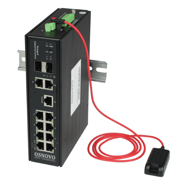 Промышленный PoE коммутатор Gigabit Ethernet OSNOVO SW-80822/ILR Промышленный управляемый (L2+) PoE коммутатор Gigabit Ethernet на 12 портов. Порты: 2 x GE (10/100/1000Base-T) с PoE BT (до 90W) + 6 x GE (10/100/1000Base-T) с PoE (до 30W) + 2 x G